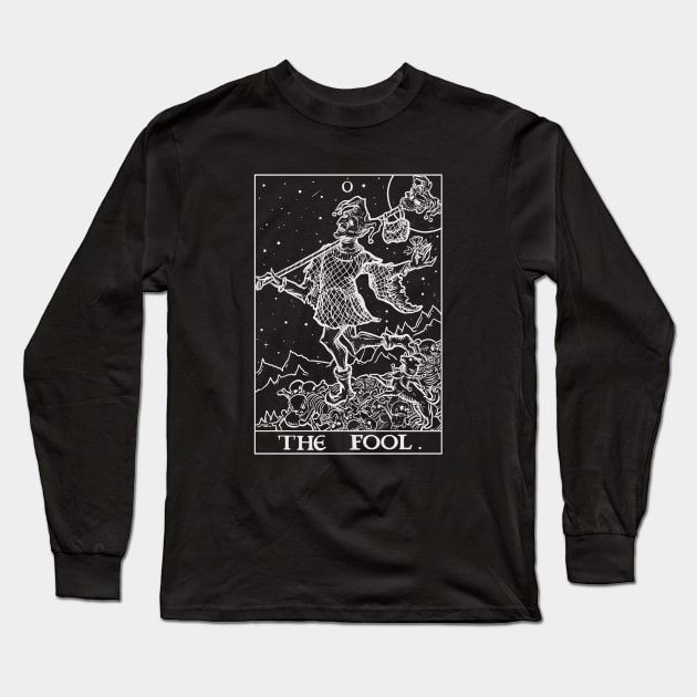 The Fool Tarot Card - Gothic Court Jester Long Sleeve T-Shirt by TheGhoulishGarb